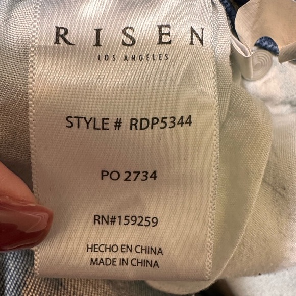Risen medium wash raw edge Denim Jeans - Picture 5 of 7